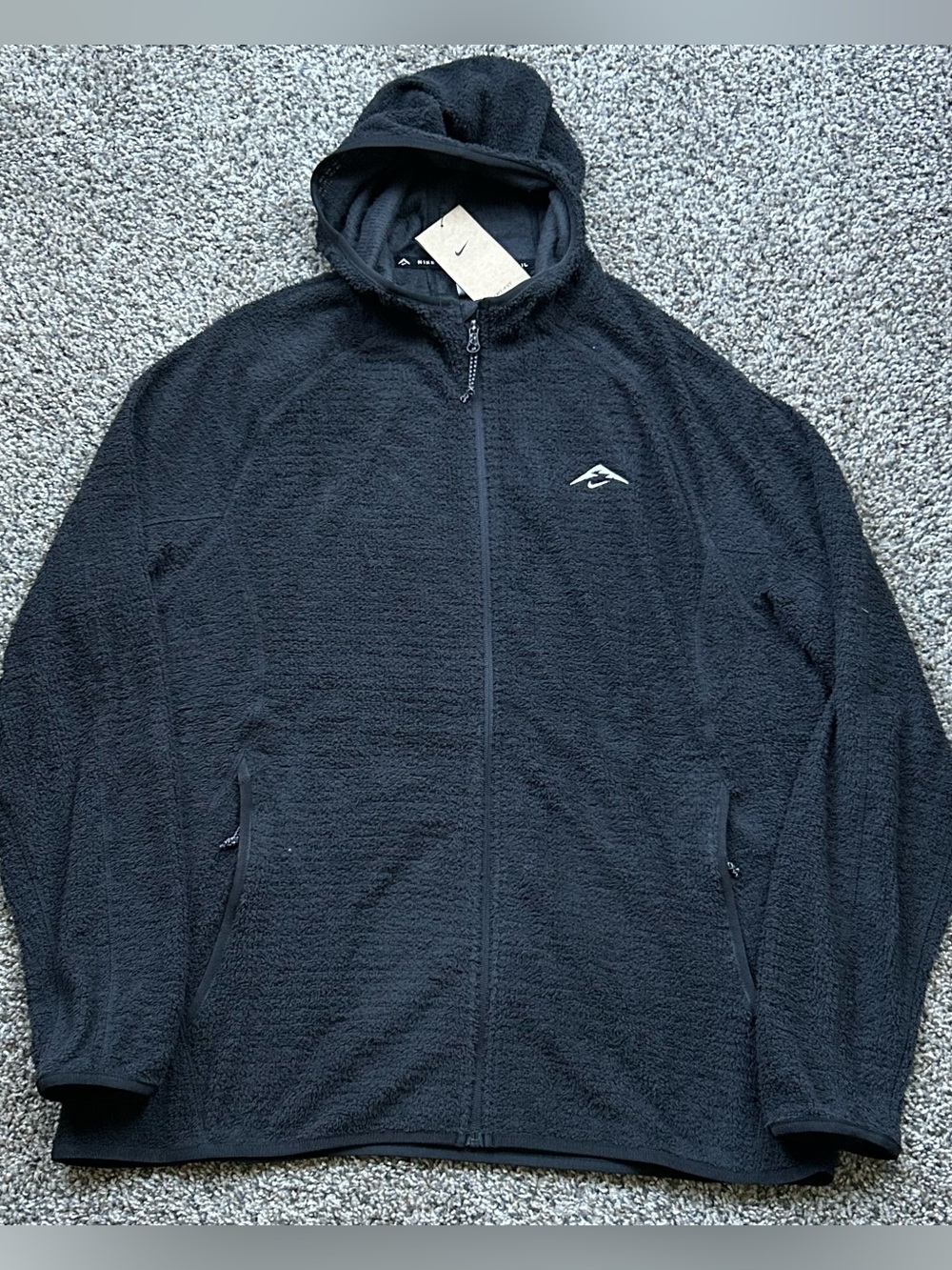 Nike Trail Men's Dri-FIT Fleece Running Jacket Black Size Men's XL HV2664-010